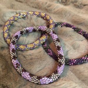 Set of 3 purple Lily and Laura bracelets
